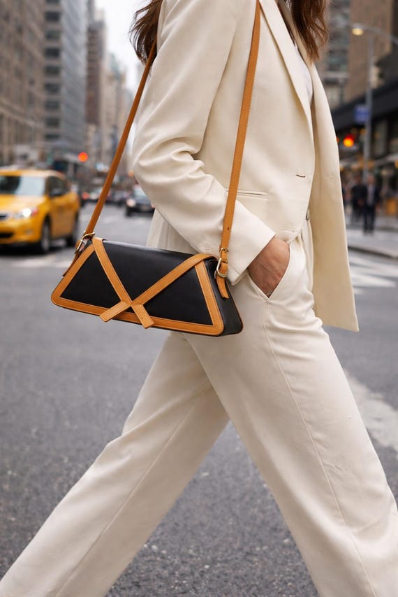 Leather Handbag PDF Pattern, Women's Bag DIY Template (A4)