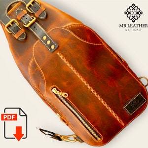 PDF Pattern Leather Bag - PDF Template leather Sling Bag - Pdf Download - Leather bag - Sling bag - Leather backpack