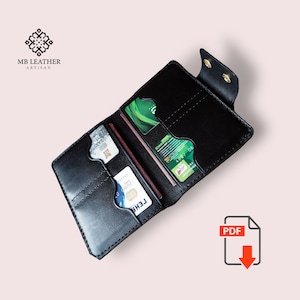PDF Vorlage - Leder Geldbörse Muster - Leder DIY - Pdf Download - Wallet Template
