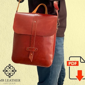 PDF Pattern Leather Messenger Bag | Bag Pattern | Leather Crossbody Template | Diy Bag, steampunk bag pattern