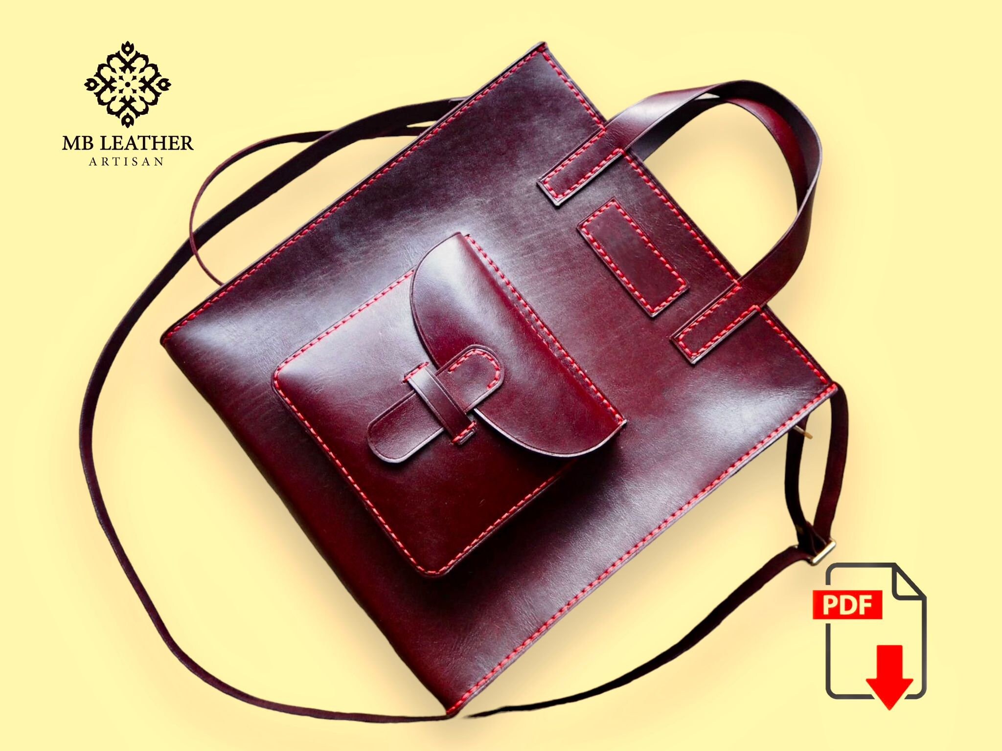 Leather Messenger Bag PDF Pattern | DIY Briefcase - Etsy