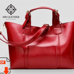 PDF Schnittmuster Leder Handtasche , Leder Damentasche, Leder Digital , Leder DIY, Leder Schnittmuster, Leder Handmade, Vorlage Digital