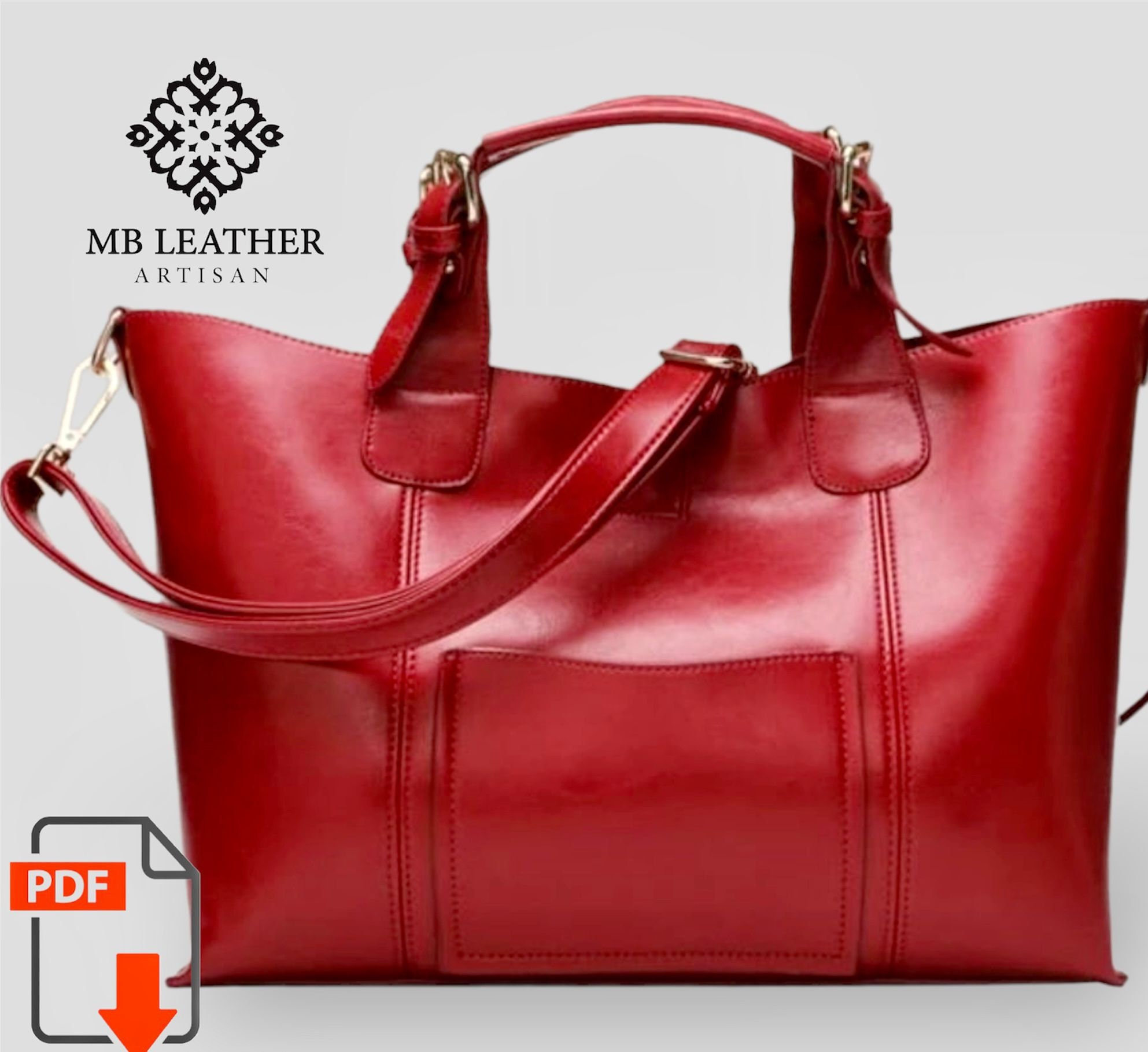 Leather Handbag PDF Pattern, Women's Bag, DIY Template (A4) - Etsy