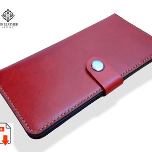 PDF Vorlage - Leder Lange Geldbörse Muster - Leder DIY - Pdf Download - Wallet Template
