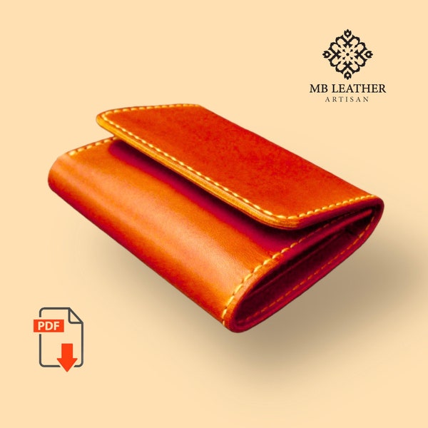 PDF Template - Leather Wallet Pattern - Leather DIY - Pdf Download - Wallet Template