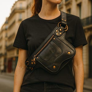 Molde de bolsa transversal de couro em PDF: modelo de bolsa tiracolo assimétrica