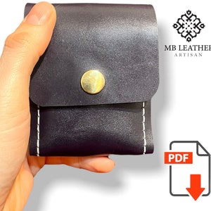 Patrón de cuero PDF para bolsa de cinturón, paquete patrón de cuero Pdf, patrón de caja de cigarrillos, plantilla de bolsa de cigarrillos