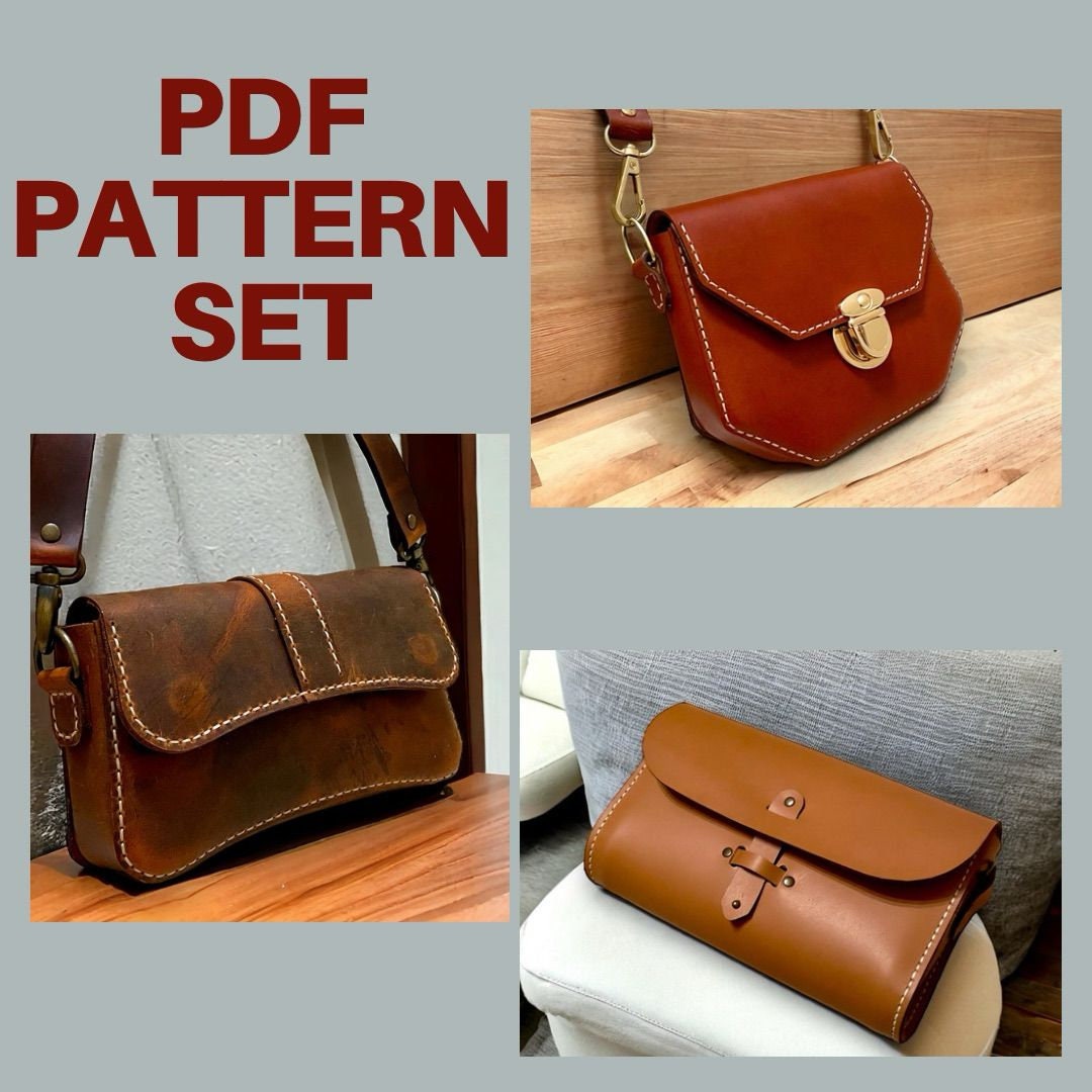PDF Leather Pattern Set Handbag Pattern 3 Different Designs