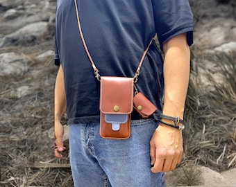 Leather Phone Bag PDF Pattern, DIY Cellphone Bag Template (A4)