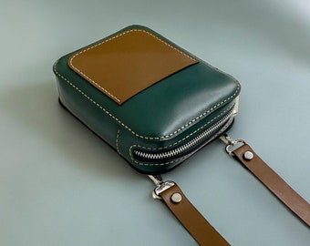 PDF-Schnittmuster für eine Handytasche aus Leder, DIY-Vorlage für eine Handytasche (A4)