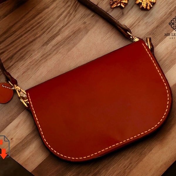 PDF Pattern Leather Hand Bag, Leather Women's Bag, Leather Digital, Leather DIY, Leather Pattern, Leather Handmade, Template Digital