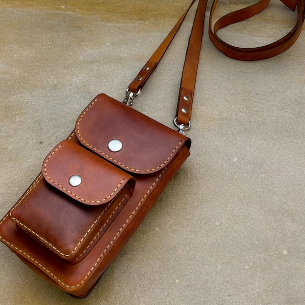 PDF Pattern Leather Phone Bag, Leather Bag, Cellphone Bag, Handmade Leather, Leather DIY, Leather Pattern, Template Digital