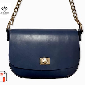 PDF Schnittmuster Leder Crossbody Bag | Muster Frau | Minimalistische Frau Taschen Muster | Leder Crossbody Vorlage | Selbstgemachte Tasche