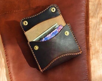Modello PDF per porta carte in pelle, portafoglio semplice (stampa A4)