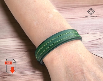Leather Bracelet PDF Pattern, Easy DIY Steampunk Wristband (A4)