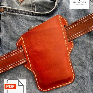 PDF Pattern Leather Phone Holster, Handmade Leather, Leather DIY, Leather Pattern, Template Digital