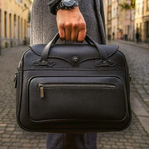 Leather Briefcase PDF Pattern | Structured Bag with Zipper Pocket