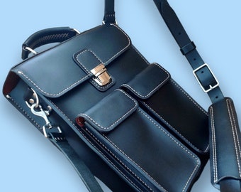 PDF Pattern Leather Messenger Bag  | Man Messenger Bag | Woman Messenger Bag | Shoulder Messenger Bag | Bag Pattern Pdf | Briefcase Pattern