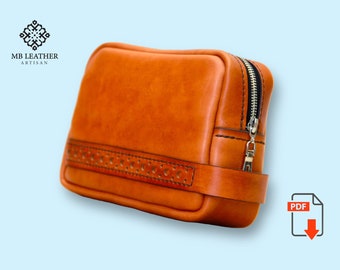 Leather Dopp Kit PDF Pattern – Travel Grooming Bag Template