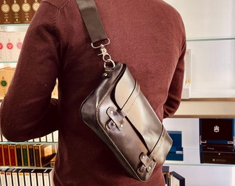 Leather Messenger Bag Pattern – Men's Crossbody Bag Template (PDF)