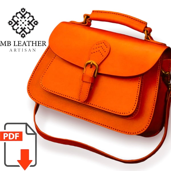 PDF Schnittmuster Leder Handtasche , Leder Damentasche, Leder Digital , Leder DIY, Leder Schnittmuster, Leder Handmade, Vorlage Digital