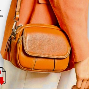 PDF Schnittmuster Leder Handtasche , Leder Damentasche, Leder Digital , Leder DIY, Leder Schnittmuster, Leder Handmade, Vorlage Digital