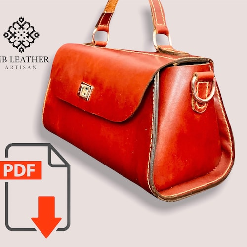 Leather Handbag PDF Pattern, DIY Women's Bag, A4/A3 Format