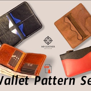 Patrón PDF Conjunto de Cuero - Billetera Larga - Billetera - Billetera con Cremallera