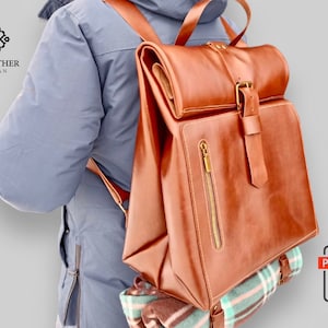 Leather Backpack PDF pattern | Woman Backpack Template | Handmade Leather Backpack Digital Pdf | Woman Bag Template| Diy Backpack