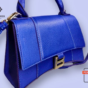 PDF Schnittmuster Leder Handtasche , Leder Damentasche, Leder Digital , Leder DIY, Leder Schnittmuster, Leder Handmade, Vorlage Digital