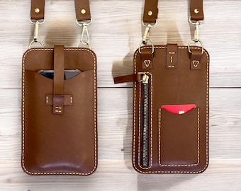 Leder Crossbody Handytasche PDF Pattern - DIY Minimalist Handy Tasche
