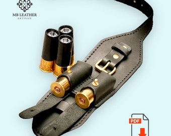 PDF Pattern Leather Ammo Bracelet, Handmade Leather Cartridge Bracelets, Leather DIY, Leather Pattern, Hunting Bandolier Template Digital