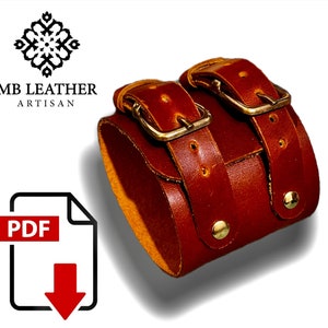 PDF pattern leather bracelet download Easy pattern Leather DIY Leather wristband Steampunk style