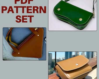 PDF leren patroonset - handtaspatroon - 3 verschillende ontwerpen inbegrepen