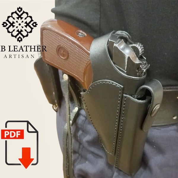 PDF Pattern Leather Weapon Case, Handmade Leather Gun Case, Leather DIY, Leather Pattern, Pistol Case Template Digital