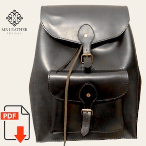 Leder Rucksack PDF Schnitt | Frau Rucksack Vorlage | Handgemachte Leder Rucksack Digital Pdf | Frau Taschen Vorlage | Selbstgemachter Rucksack