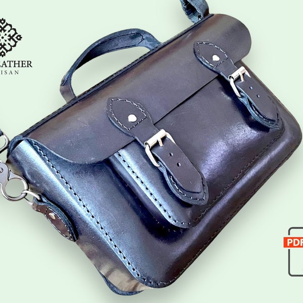 PDF Pattern Leather Satchel Bag  | Man Messenger Bag | Woman Messenger Bag | Shoulder Messenger Bag | Bag Pattern Pdf | Briefcase Pattern