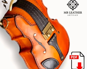 PDF Pattern Leather Violin Bag, Leather Women&#39;s Bag, Leather Digital, Leather DIY, Leather Pattern, Leather Handmade, Template Digital