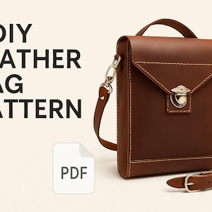 Modèle PDF de sac à main rétro en cuir, sac en cuir pour femme, cuir numérique, cuir à faire soi-même, modèle en cuir, cuir fait main, modèle numérique