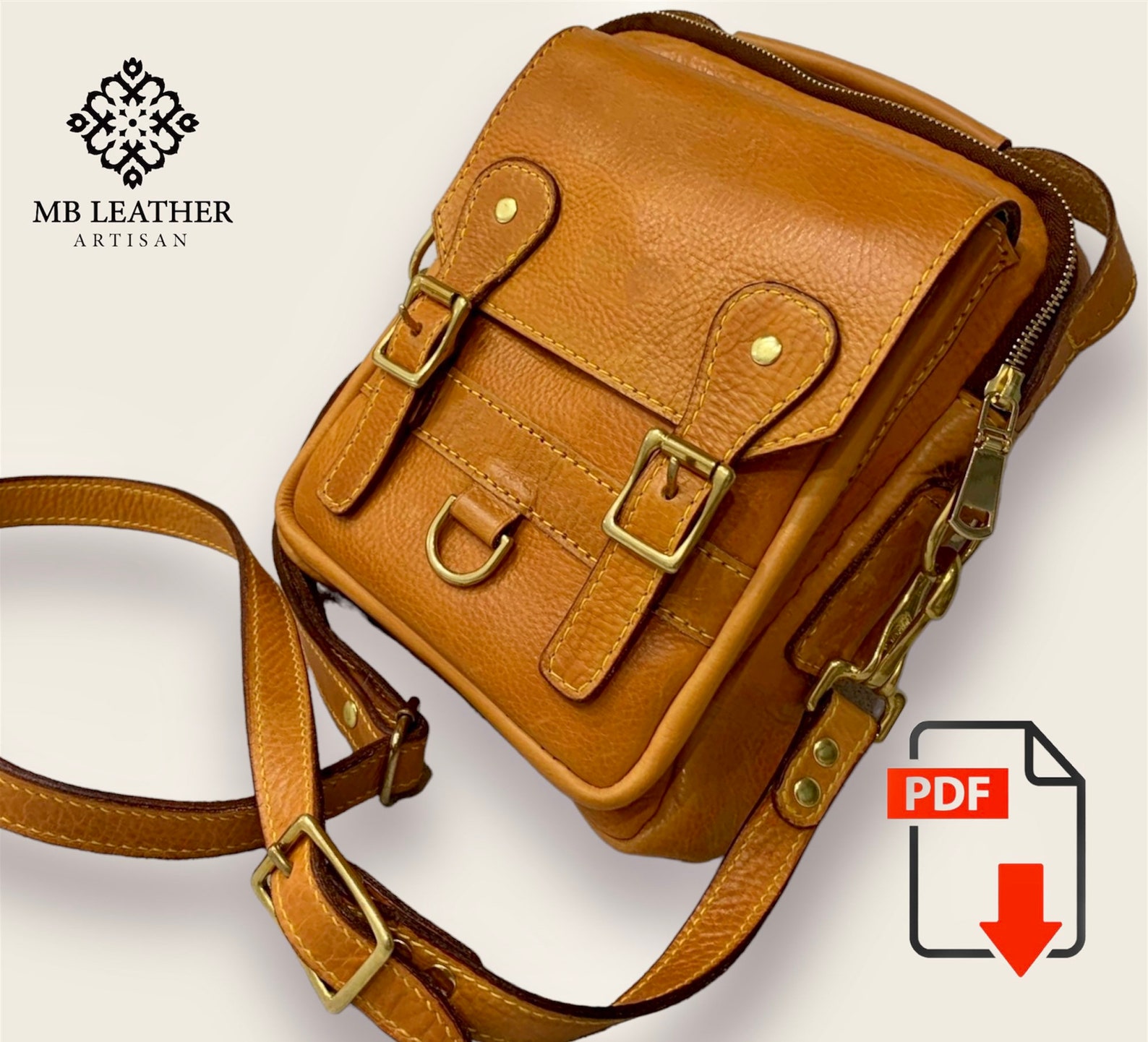 Leather Messenger Bag PDF Pattern | DIY Crossbody Template - Etsy