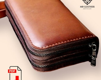 Leather Travel Wallet PDF Pattern – DIY Zipper Passport Holder
