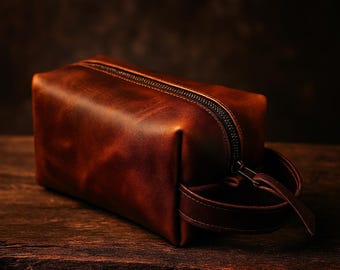 Leather Dopp Kit PDF Pattern – Men&#39;s Toiletry Bag Sewing Template – DIY Travel Pouch – Printable Leathercraft Pattern – Instant Download