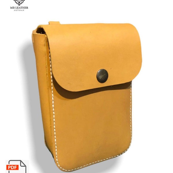 PDF Pattern Leather Phone Bag, Handmade Leather, Leather DIY, Leather Pattern, Template Digital