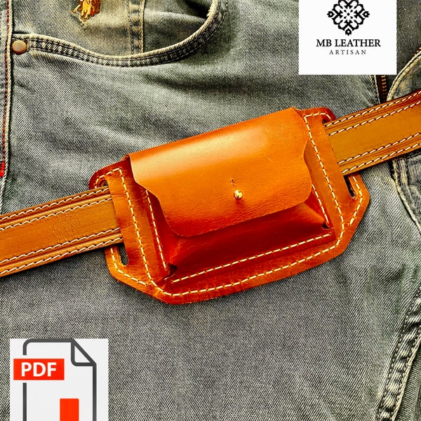 PDF Leather Pattern for Belt Wallet, Bundle Pdf Leather Pattern, Belt Wallet Template, Leather Belt Wallet, PDF for travel wallet