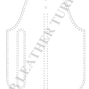 May include: A leather pattern with a rectangular opening in the centre. The pattern is outlined with small circles.