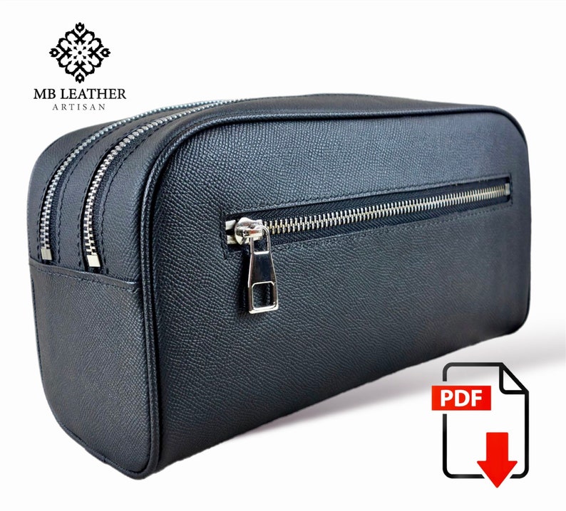 PDF Pattern Dopp Kit Template Gift for man Travel Bag Grooming Kit Cosmetic Bag Shaving bag Pattern image 1