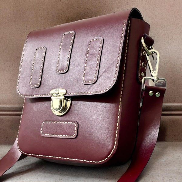 PDF Pattern Leather Messenger Bag | Shoulder bag | Casual Bag Pattern | Leather Crossbody Template | Diy Bag, steampunk bag pattern