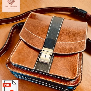 Sac messager en cuir à motif PDF | Modèle de sac | Modèle à bandoulière en cuir | Sac à main, modèle de sac steampunk