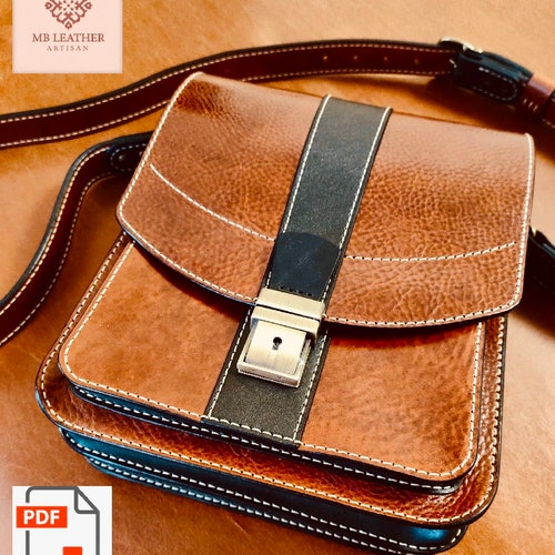 Leather Messenger Bag Template Leather Messenger Bag Pattern Etsy