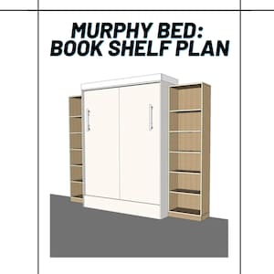 Murphy Bed Digital Bookcase Plan - Wooden Project PDF, Step by Step Digital Plan, Digital Download